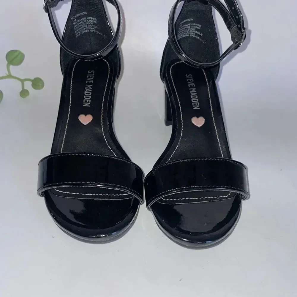 Steve Madden Black Heels with Ankle Strap